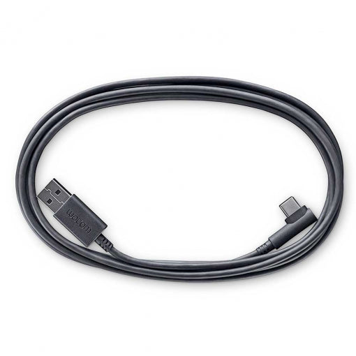 Wacom - Cable USB - mini USB Tipo B (M) en ángulo a USB (M) recto - 2 m - para Intuos Pro Grande, Mediano, Pequeño