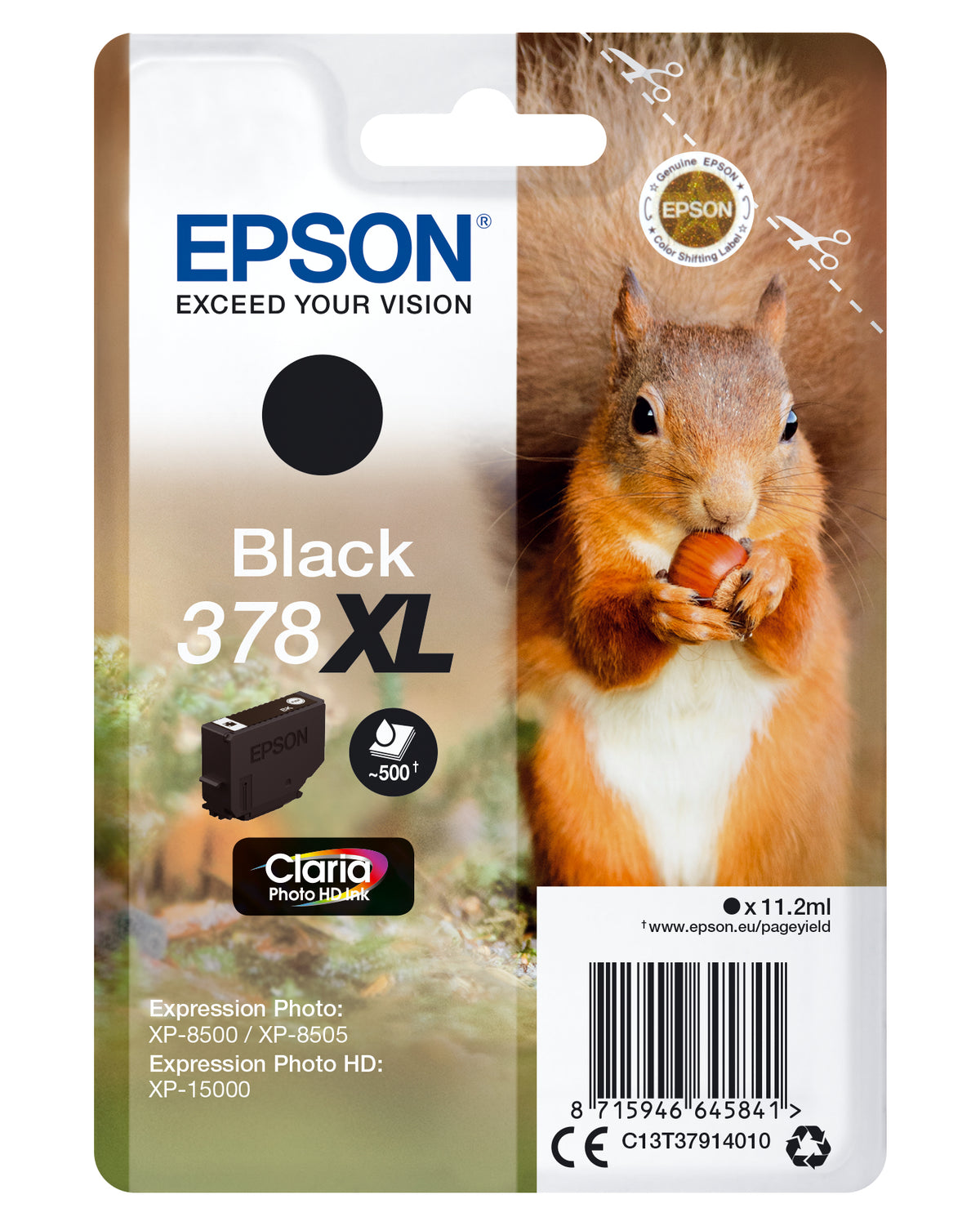 Epson 378XL - 11,2 ml - XL - negro - original - blister - cartucho de tinta - para Expression Home XP-8605, 8606, Expression Home HD XP-15000, Expression Photo XP-8505, 8700