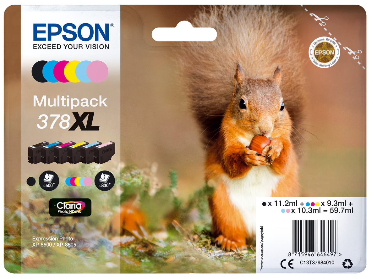 EPSON INK PACK 6 COLORS 378XL CLARIA PHOTO XP-8500