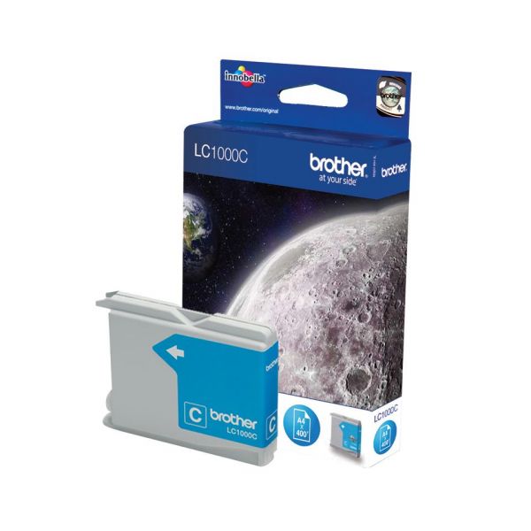 Brother LC1000C - Blue cyan - original - blister with acoustic / electromagnetic alarm - ink cartridge - for Brother DCP-350, 353, 357, 560, 750, 770, MFC-3360, 465, 5460, 5860, 660, 680, 845, 885 (LC1000CBPDR)