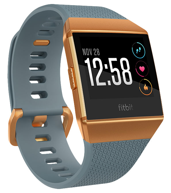 Fitbit Ionic - Relógio inteligente - Bluetooth, Wi-Fi, NFC - 50 g - cor de laranja queimado, azul ardósia