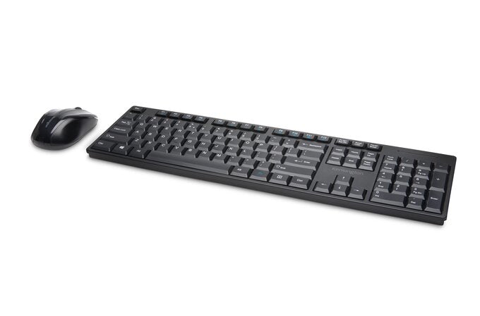 Kensington Pro Fit Low-Profile Desktop Set - Keyboard and Mouse Set - Wireless - 2.4GHz - French - Black