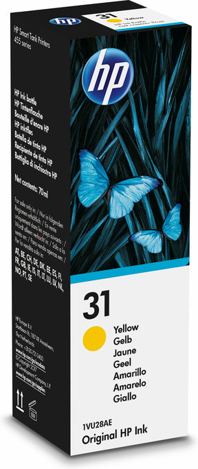 HP 31 - 70 ml - amarillo - original - recarga de tinta - para Smart Tank 6001, 67X, 70XX, 720, 73XX, 750, 790, Smart Tank Plus 55X, 57X, 65X