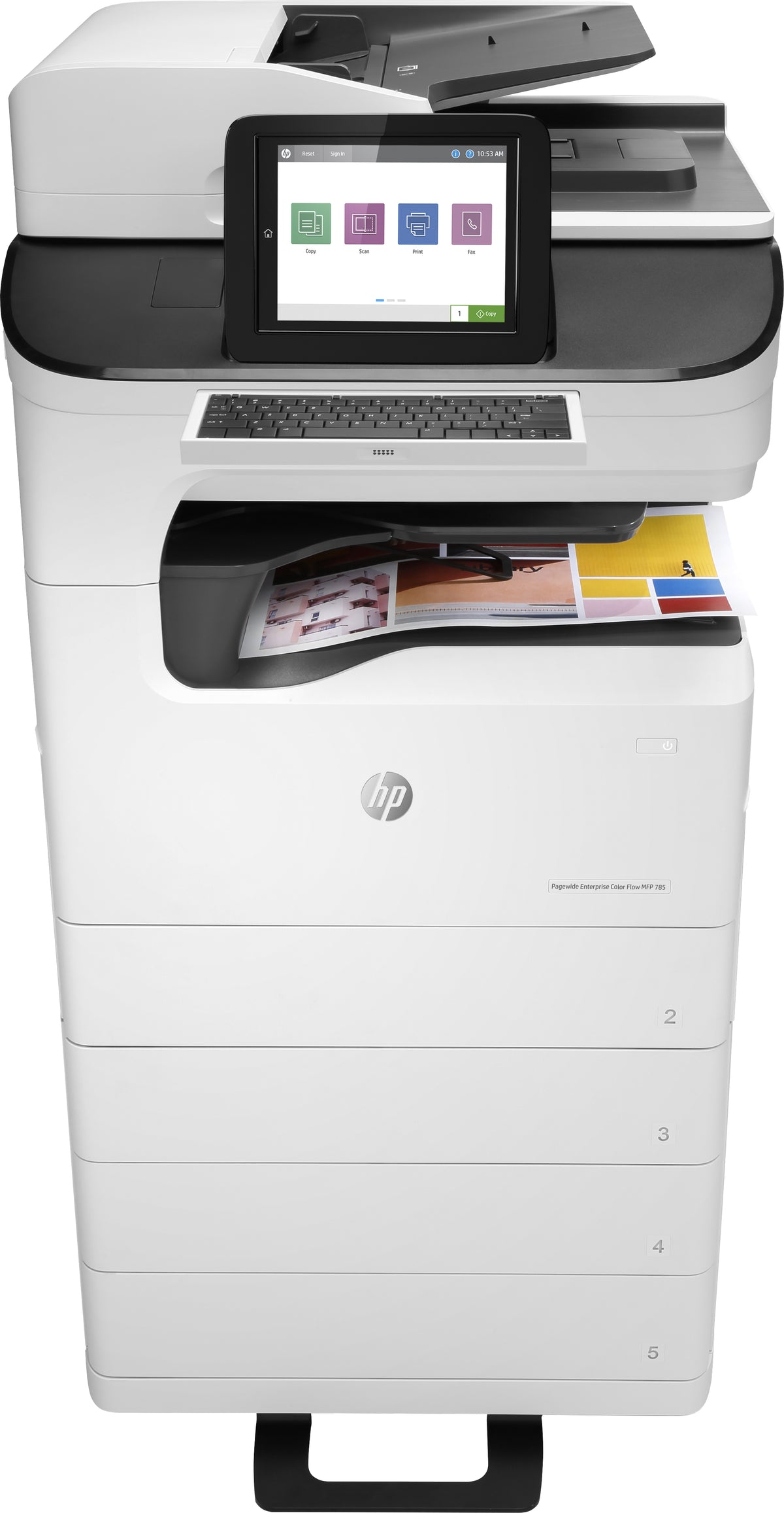 HP PageWide Enterprise Color Flow MFP 785zs - Impresora multifunción - color - matriz de ancho de página - 297 x 432 mm (original) - A3/Ledger (soportes) - hasta 55 ppm (copia) - hasta 55 ppm (impresión) - 2300 hojas - 33,6 Kbps - USB 2.0, Gigabit LA