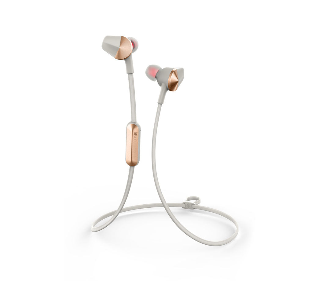 Fitbit Flyer - Auriculares internos con micrófono - intrauditivos - bluetooth - inalámbricos - aislamiento de ruido - gris luna