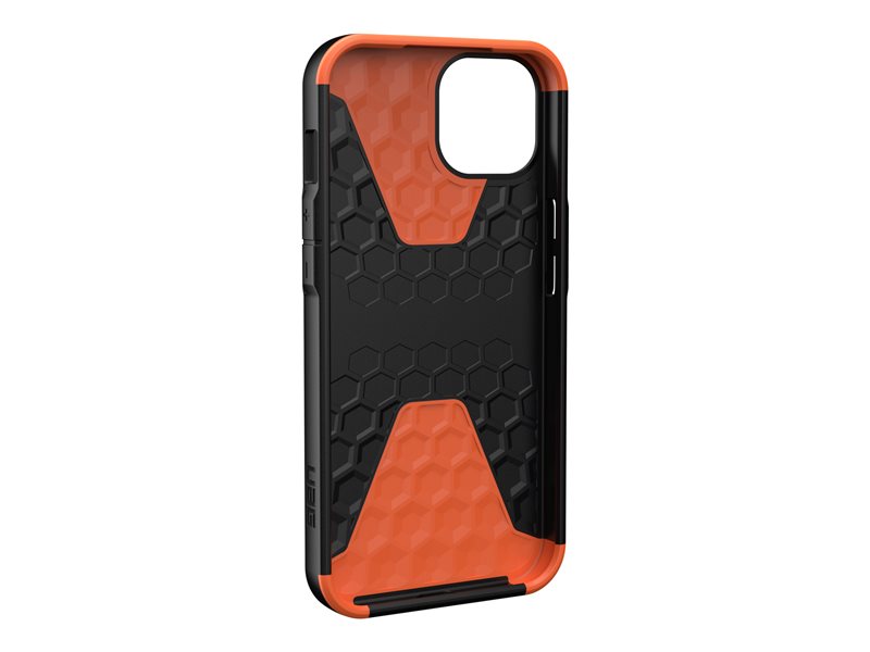 UAG Rugged Case for iPhone 13 5G [6.1-inch] - Civilian Black - Tampa posterior para telemóvel - resistente - preto - 6.1" - para Apple iPhone 13