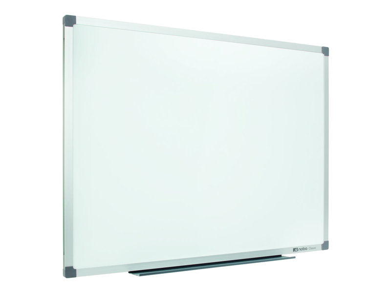 Nobo Classic - Pizarra blanca - montaje en pared - 1500 x 1000 mm - acero lacado - magnético - blanco - marco de aluminio con tapas grises