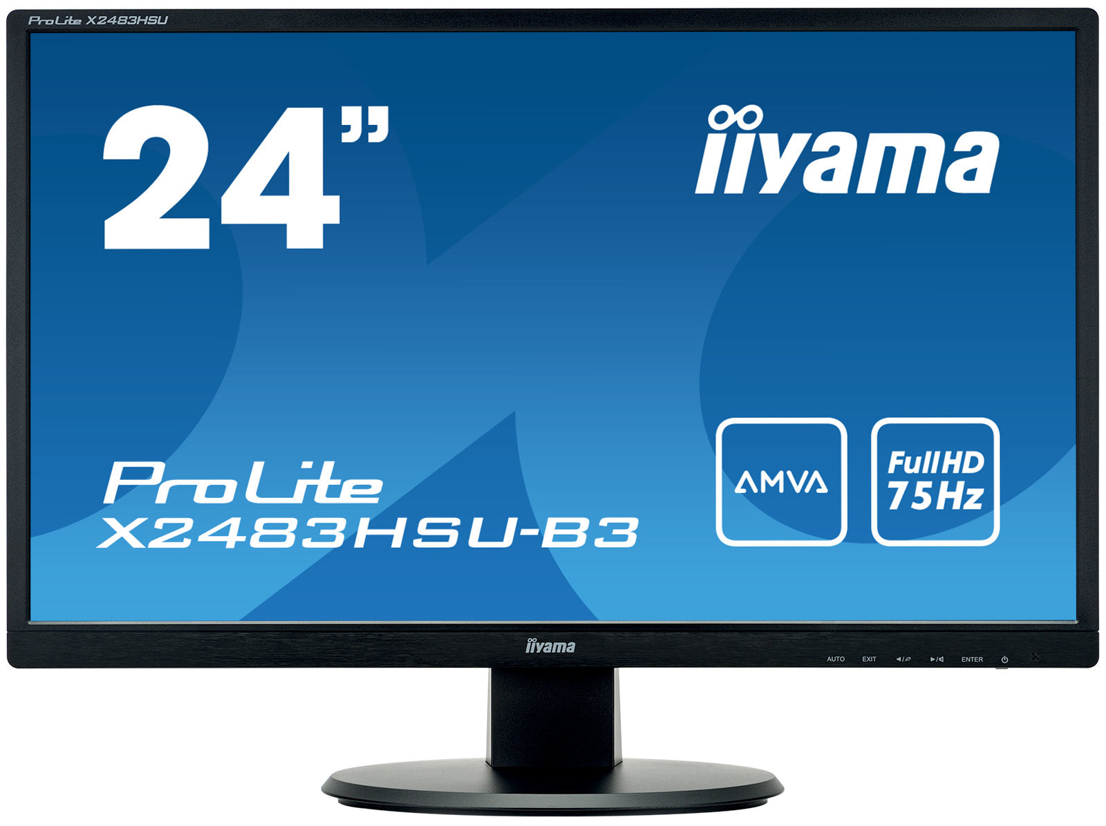 iiyama ProLite X2483HSU-B3 - Monitor LED - 24" (23,8" visibles) - 1920 x 1080 Full HD (1080p) a 75 Hz - A-MVA - 250 cd/m² - 3000:1 - 4 ms - HDMI, VGA, DisplayPort - altavoces - negro