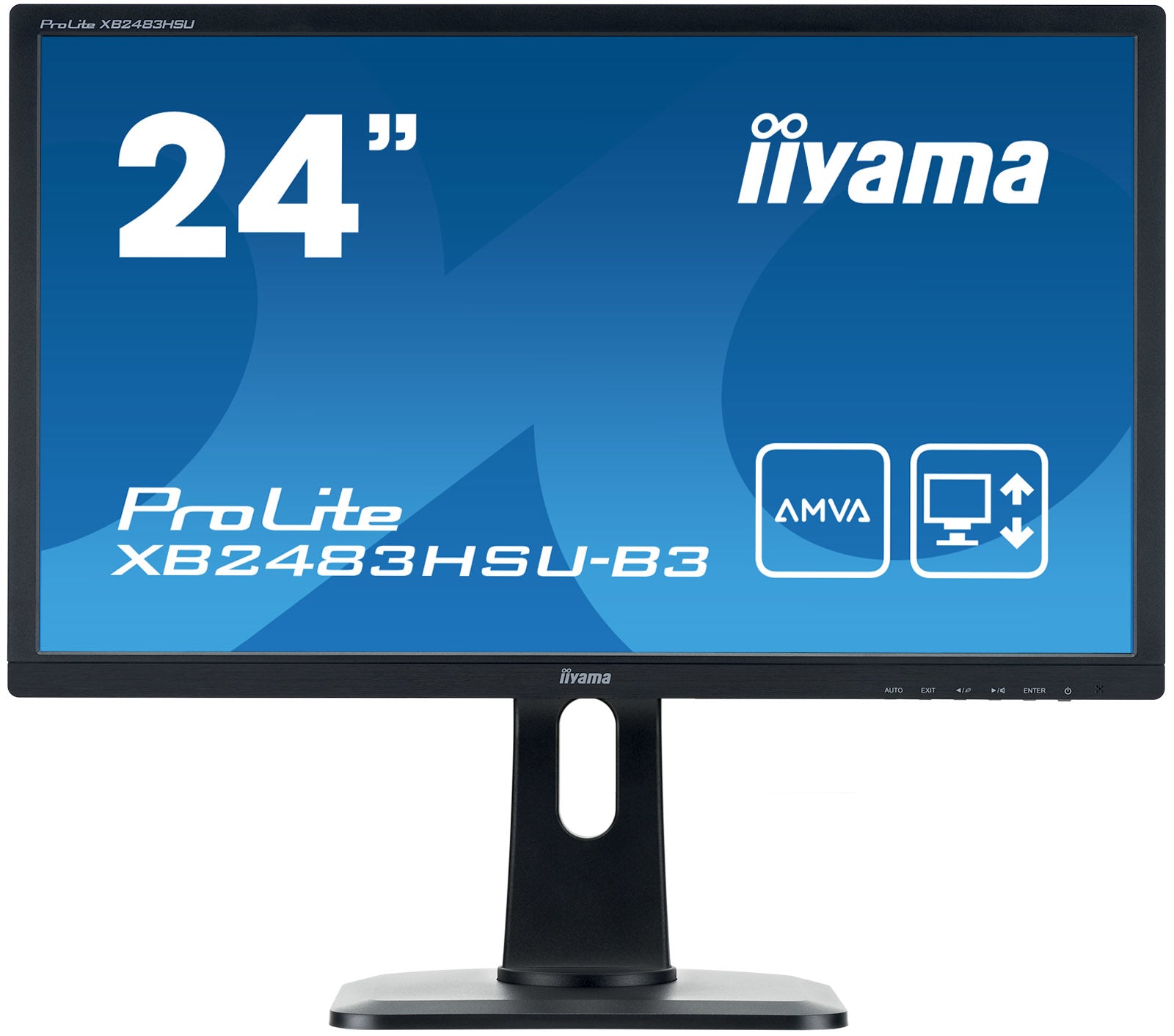 iiyama ProLite XB2483HSU-B3 - Monitor LED - 24" (23,8" visibles) - 1920 x 1080 Full HD (1080p) a 60 Hz - A-MVA - 250 cd/m² - 3000:1 - 4 ms - HDMI, VGA, DisplayPort - altavoces - negro