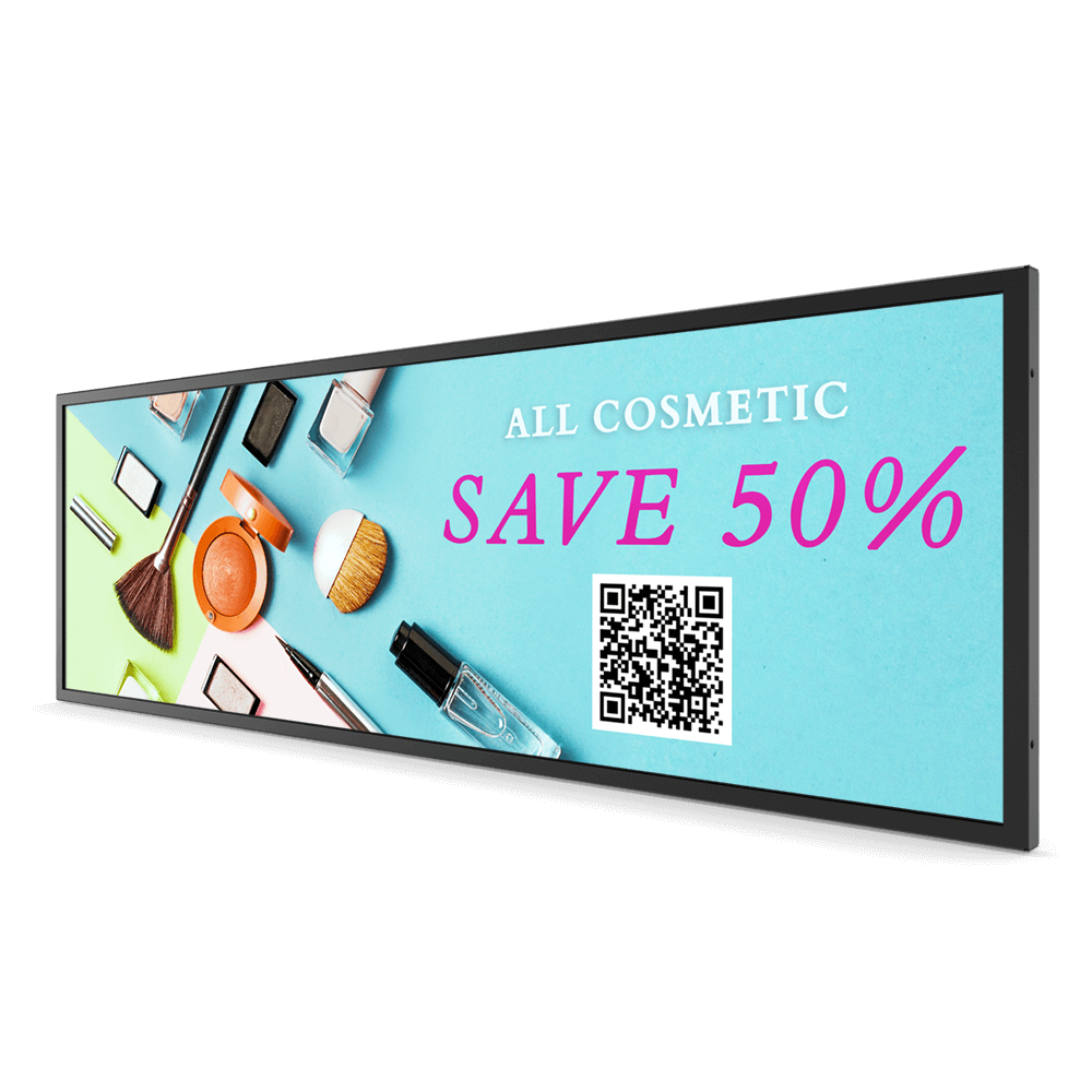 BenQ BH3801N - 38" Class Diagonal Stretch Display Series LCD Screen with LED Backlight - Digital Signage - Android 1920 x 600 - Side Lighting