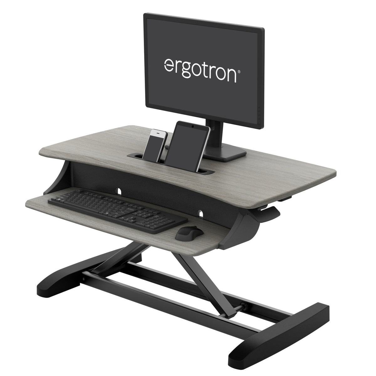 Ergotron WorkFit-Z Mini - Standing Desktop Converter - Rectangular - Dove Gray - Black Base