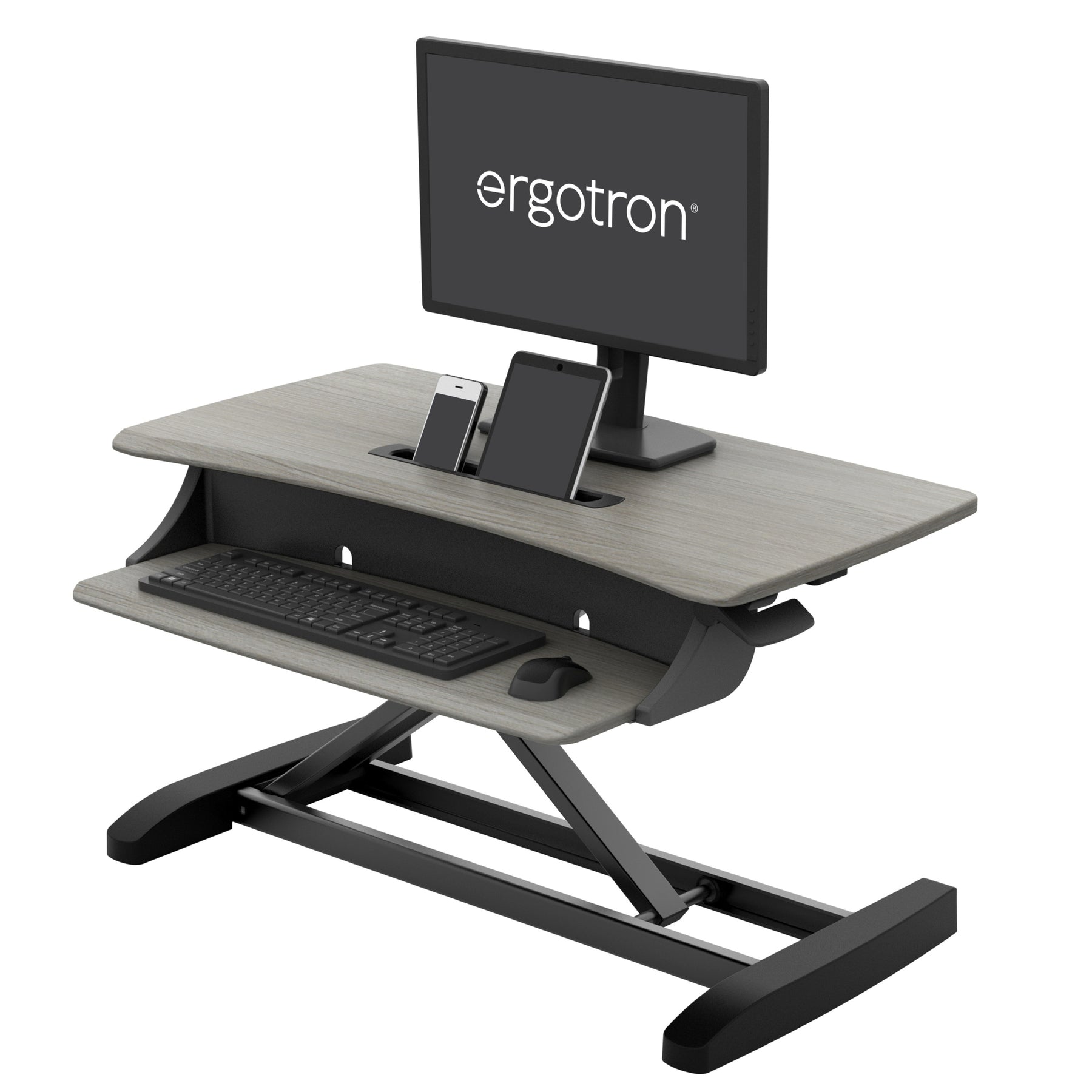 Ergotron WorkFit-Z Mini - Conversor de secretária de pé - rectângular - pomba cinza - preto base