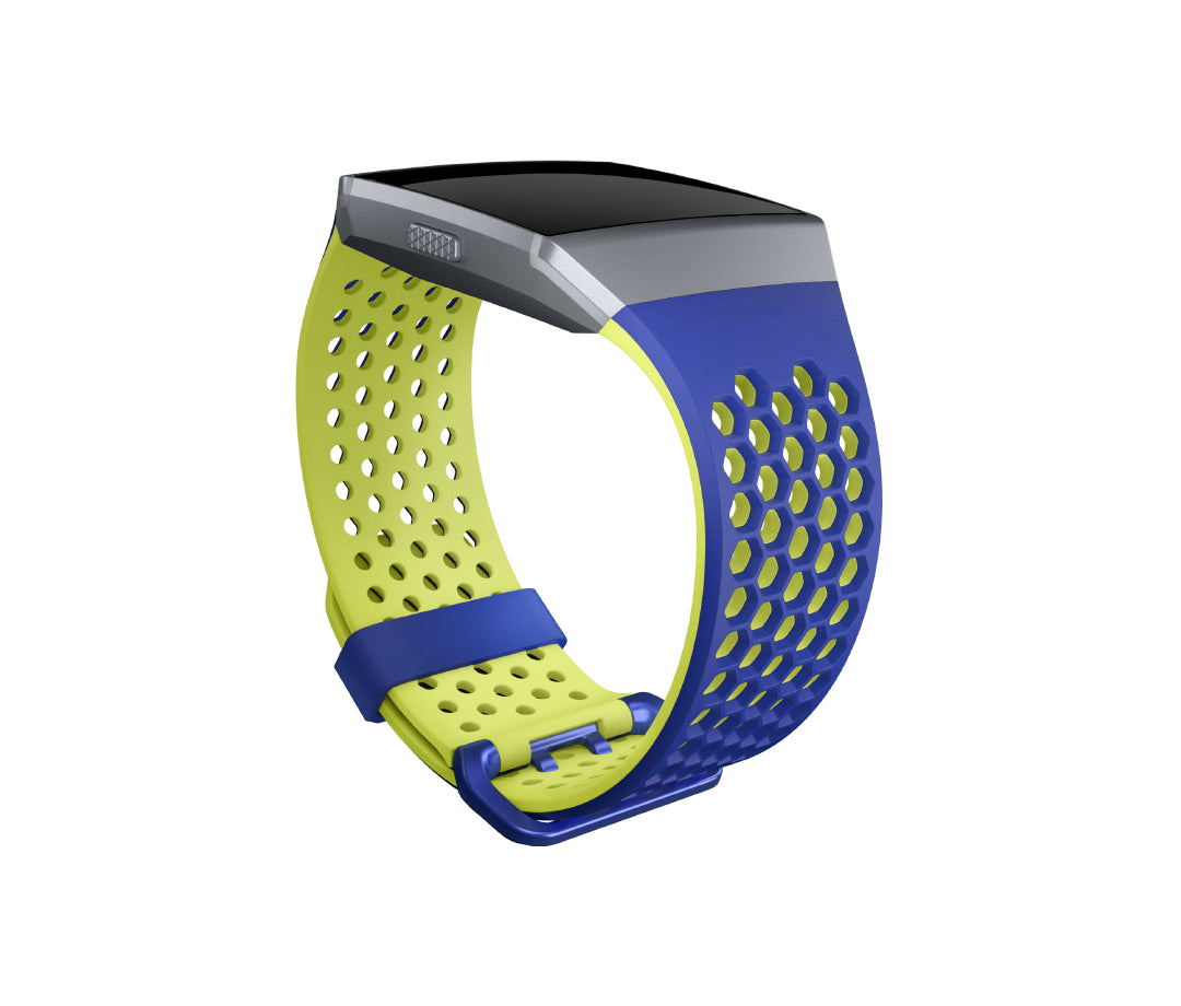Fitbit Sport Band - Bracelete de relógio para relógio inteligente - Grande - cobalto e lima - para Fitbit Ionic