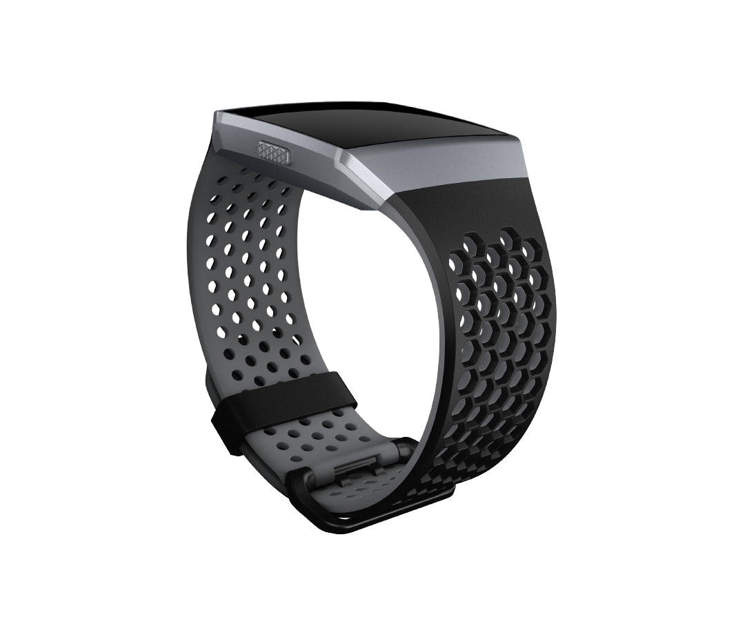 Fitbit Sport Band - Bracelete de relógio para relógio inteligente - Grande - preto e antracite - para Fitbit Ionic