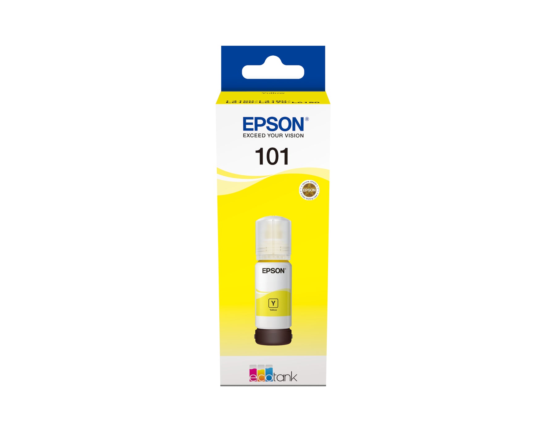 Epson 101 - 70 ml - amarelo - original - tanque de tinta - para Epson L4260, L4266, L6190, L6260, L6270, L6276, L6290, EcoTank L14150, EcoTank ITS L4150