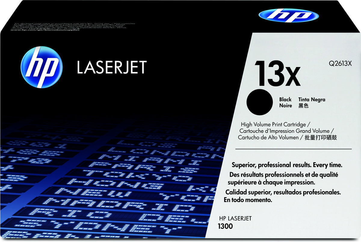 HP 13X - High Yield - Black - Genuine - LaserJet - Toner Cartridge (Q2613X) - for LaserJet 1300, 1300n, 1300xi