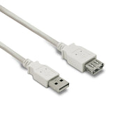 METRONIC USB EXTENDER CABLE TO MALE / TO FEMALE 2.0 3mts WHITE