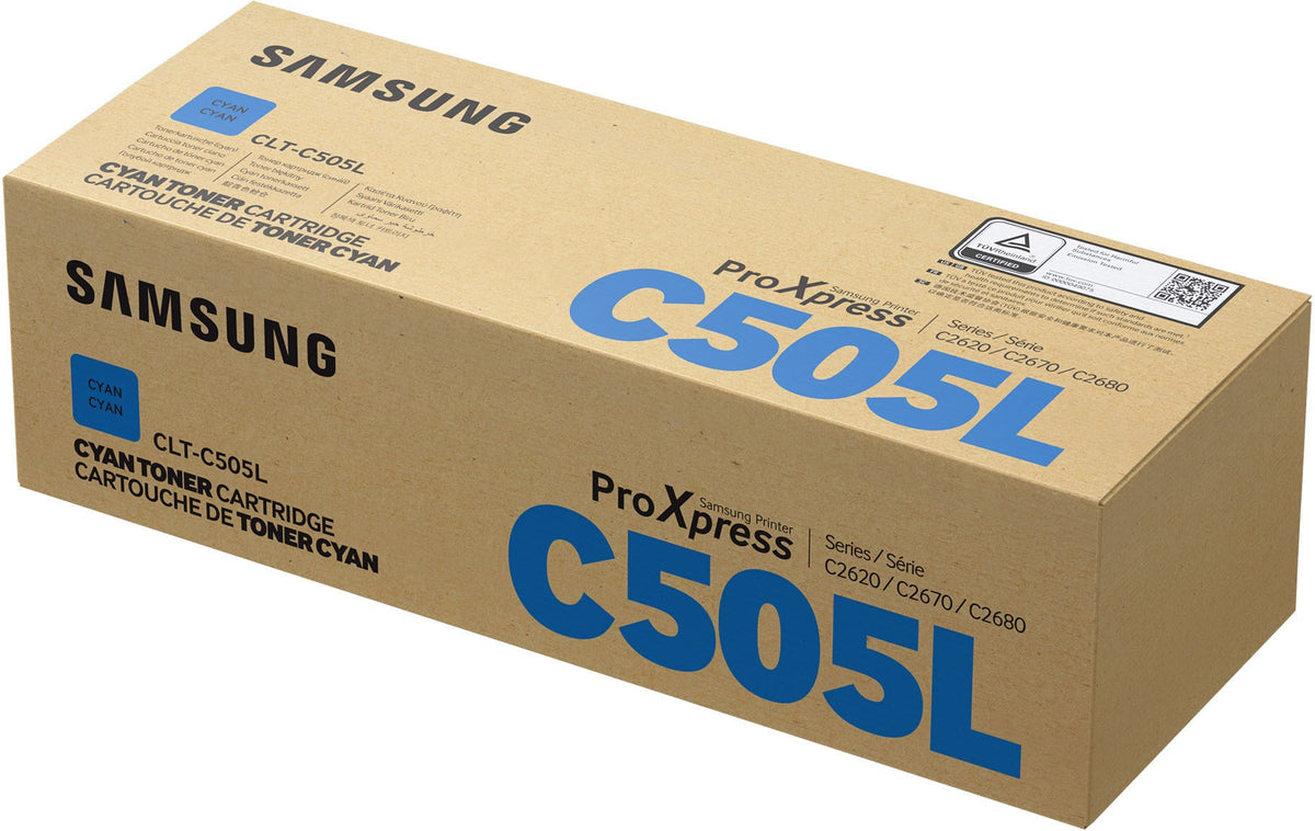 Samsung CLT-C505L - High Yield - azul cian - original - cartucho de tóner (SU035A) - para ProXpress SL-C2620DW, SL-C2670FW, SL-C2680FX