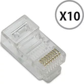 CONECTORES METRONIC 10 CATEGORÍA 6 RJ15 (CON PROTECCIÓN)