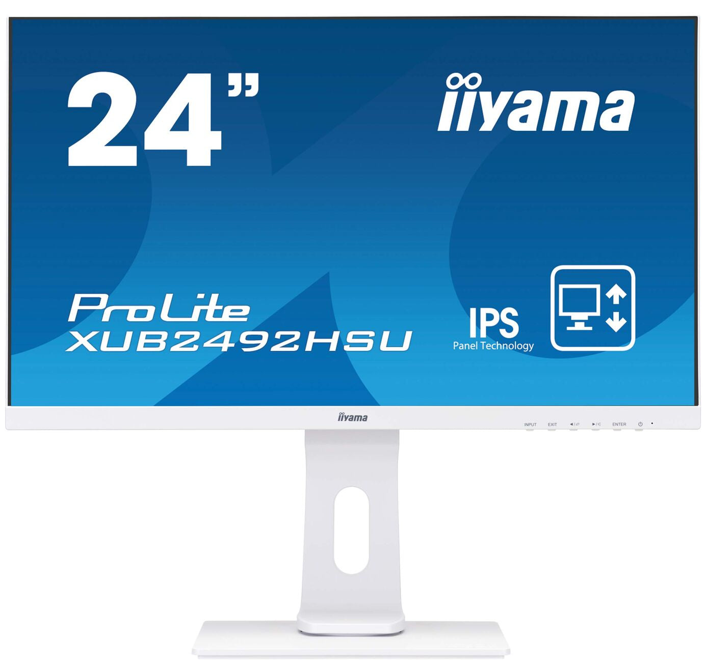 iiyama ProLite XUB2492HSU-W1 - LED Monitor - 24" (23.8" viewable) - 1920 x 1080 Full HD (1080p) @ 60 Hz - IPS - 250 cd/m² - 1000:1 - 5 ms - HDMI, VGA, DisplayPort - speakers - white