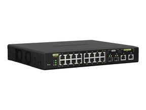 QNAP QSW-M2116P-2T2S - Switch - Managed - 16 x 100/1000/2.5G (PoE+) + 2 x 10 Gigabit SFP+ + 2 x 100/1000/2.5/5/10G (PoE++) - desktop, rail mountable - PoE++ (280W) (QSW-M2116P-2T2S)