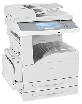 Lexmark X864de 4 - Multifunction printer - B/W - laser - A3/Ledger (297 x 432 mm) (original) - A3/Ledger (media) - up to 55 ppm (copy) - up to 55 ppm (print) - 1100 leaves - 33.6 Kbps - USB 2.0, Gigabit LAN, USB host