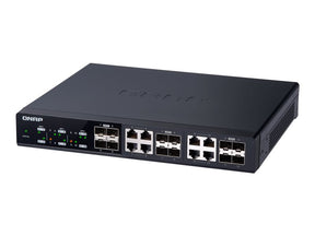 QNAP QSW-M1208-8C - Switch - Admin - 4 x 10 Gigabit SFP+ + 8 x 10 Gigabit SFP+/RJ-45 combo - desktop, rail mountable (QSW-M1208-8C)