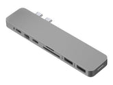 HyperDrive Pro 8-in-2 Hub - Estação de engate - USB-C x 2 - HDMI, Mini DP (GN28D-GRAY)