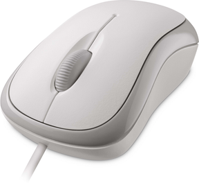 Microsoft Ready Mouse - Ratón - para diestros y zurdos - óptico - 3 botones - con cable - USB - blanco