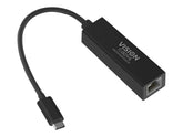 VISION Professional installation-grade USB-C to RJ45 Gigabit Ethernet network adapter - LIFETIME WARRANTY - 10/100/1000 mbps auto-sensing capability and auto-mdix (straight and crossed network cable auto-detection) - PXE boot function enabled - USB-C