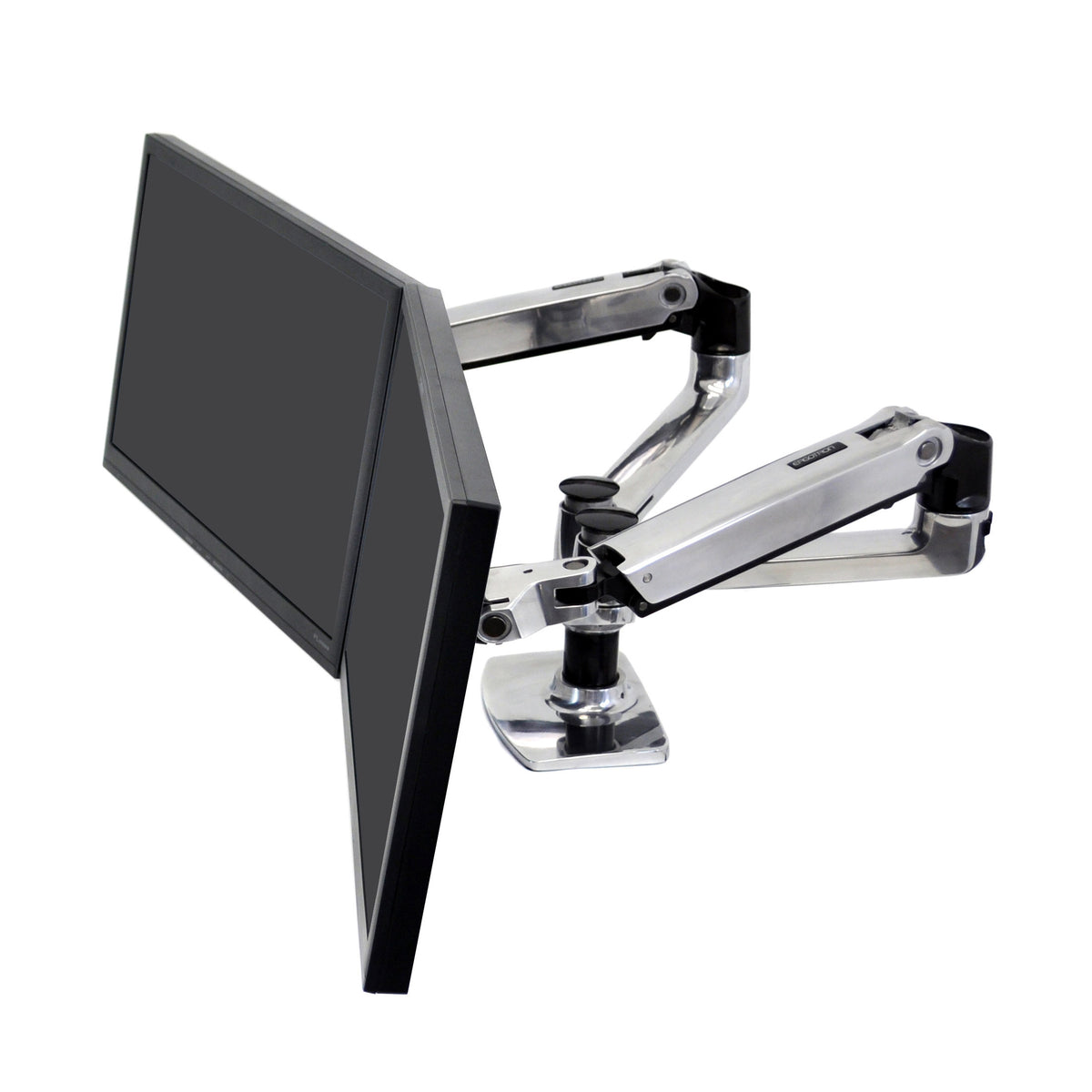 Ergotron LX Dual Side-by-Side Arm - Mounting Kit (desk clip mount, metal ring mount, pole, 2 swing arms, 2 extension brackets, t-bracket, base) - Patented Constant Force Technology - for 2 displays LCD - aluminum,