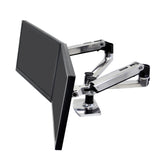 Ergotron LX Dual Side-by-Side Arm - Kit de montagem (montagem de presilha de mesa, montagem em anel metálico, pólo, 2 braços articulados, 2 suportes de extensões, suporte t, base) - Patented Constant Force Technology - para 2 visores LCD - alumínio,