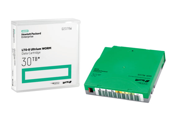 HPE Ultrium WORM Data Cartridge - LTO Ultrium WORM 8 - 12 TB / 30 TB - etiquetas de escrita - verde - para StoreEver LTO-8 Ultrium 30750, LTO-8 Ultrium 30750 TAA