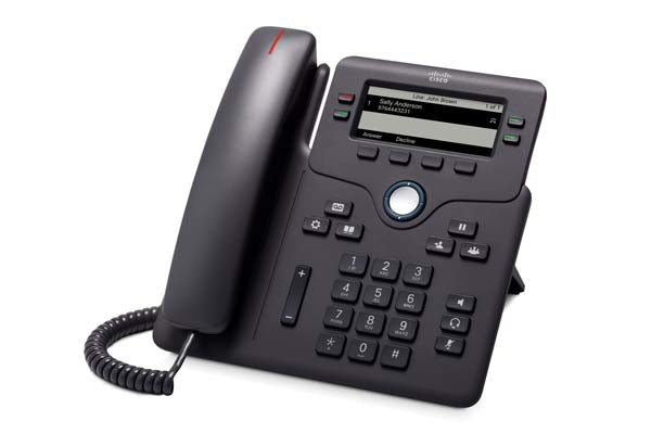 Cisco IP Phone 6851 - Teléfono VoIP - SIP, SRTP - 4 líneas - Carbón