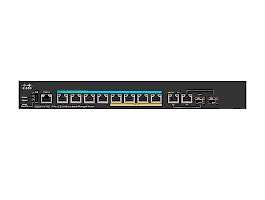 Cisco Small Business SG350X-8PMD - Switch - Managed - 8 x 10/100/1000/2.5G (PoE+) + 2 x 10 Gigabit Ethernet / 10 Gigabit Ethernet SFP+ - rail mountable - PoE+ (240W)