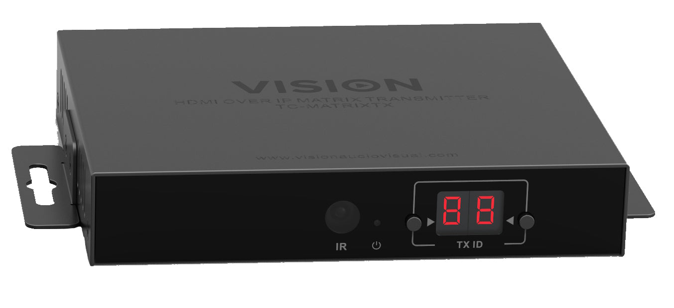 VISION HDMI-over-IP Matrix Transmitter - LIFETIME WARRANTY - 4K 60Hz HDMI and IR signal over a network - matrix, switch, or distribute - needs managed network switch - Crestron and AMX drivers provided - video wall presets - supports audio carried wi