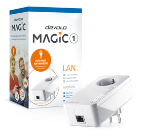 devolo Magic 1 LAN,Adaptador adicional,Velocidade Powerline até 1200Mbps c/ 1 Porta LAN- PT8294