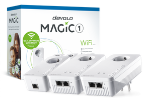 devolo Magic 1 WiFi, kit multisala, velocidad de PLC de hasta 1200 Mbps, Wi-Fi en malla con 2 puertos LAN - PT8374