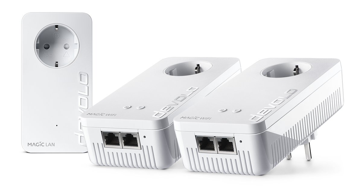 devolo Magic 1 WiFi, Multiroom Kit, PLC Speed ​​up to 1200Mbps, Mesh Wi-Fi w/ 2 LAN Ports- PT8374