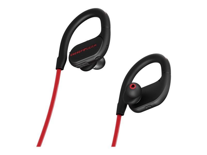 Energy Earphones BT Running 2 - In-Ear Headphones with Microphone - In-Ear - Over-Ear Mount - Bluetooth - Wireless - Red Neon