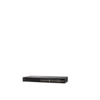 Cisco 250 Series SF250-24P - Conmutador - Inteligente - 24 x 10/100 (PoE+) + 2 x Gigabit SFP combo - montaje en riel - PoE+ (185W)