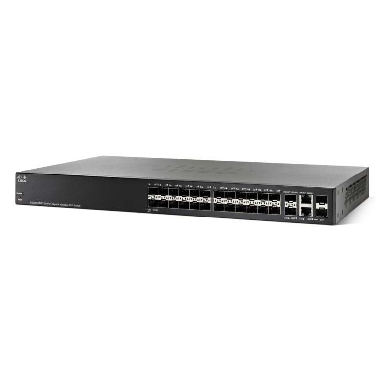 Cisco Small Business SG350-28SFP - Switch - L3 - Administered - 24 x SFP + 2 x Gigabit Ethernet/Gigabit SFP assembly - rail mountable