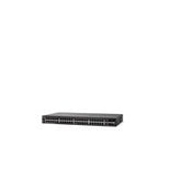 Cisco 250 Series SG250-50HP - Interruptor - L3 - inteligente - 48 x 10/100/1000 (PoE+) + 2 x conjunto Gigabit Ethernet/Gigabit SFP - montável em trilho - PoE+ (192 W)