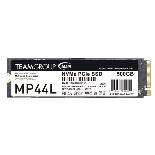 SSD M.2 PCIe 4.0 NVMe Team Group 500GB MP44L-5000R/3700W-440/545K IOPS