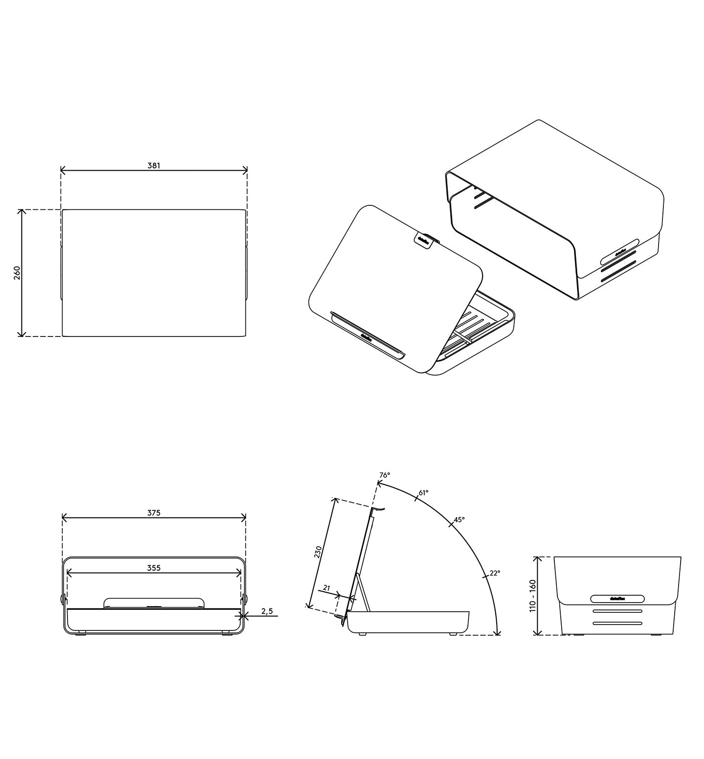 Juego de escritorio ergonómico Addit Bento®