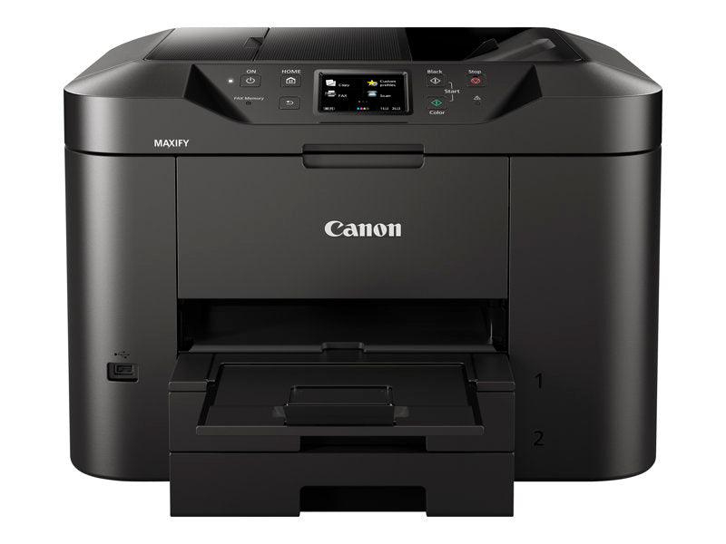 Canon MAXIFY MB2750 - Multifunción - Color - Tinta - A4 (210 x 297 mm), Legal (216 x 356 mm) (original) - A4/Legal (soportes) - hasta 22 ppm (copia) - hasta 24 ipm (impresión ) - 500 hojas - 33,6 Kbps - USB 2.0, LAN, Wi-Fi