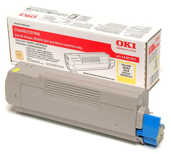 OKI - Yellow - original - toner cartridge - for C5600, 5600dn, 5600n, 5700dn, 5700n