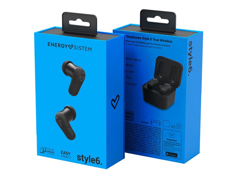 Energy Style 6 - Wireless headphones with microphone - in-ear - bluetooth - black