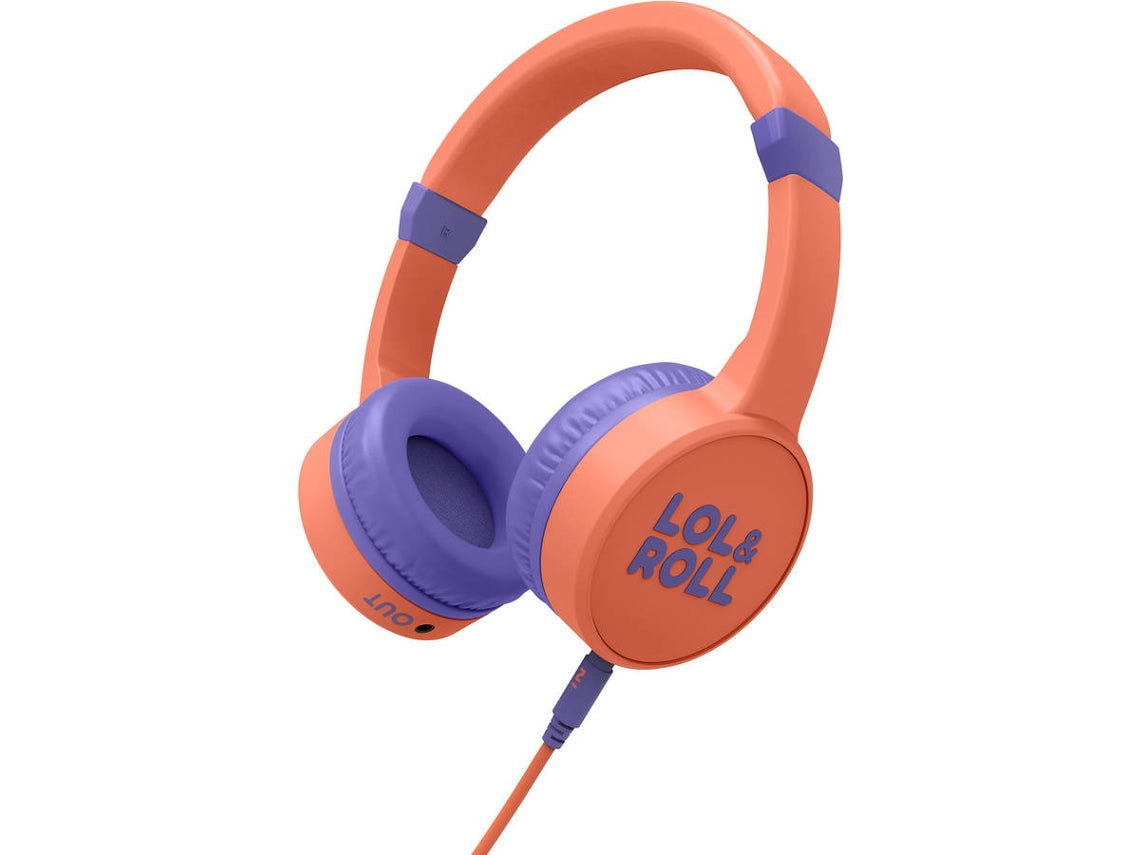 Lol&Roll Pop - Auscultadores supra-aurais com microfonoe - no ouvido - com cabo - macaco de 3,5 mm - laranja