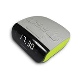 METRONIC RADIO ALARM CLOCK TWO COLOR GRAY/GREEN DOUBLE ALARM